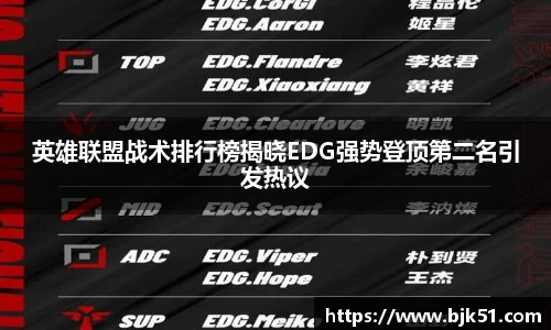 英雄联盟战术排行榜揭晓EDG强势登顶第二名引发热议