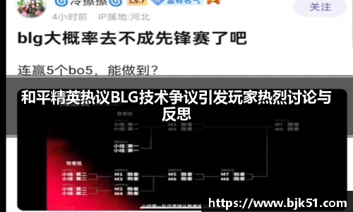 和平精英热议BLG技术争议引发玩家热烈讨论与反思