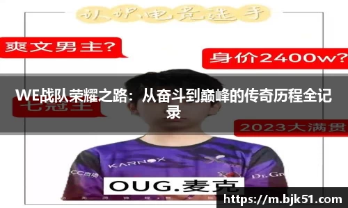 WE战队荣耀之路：从奋斗到巅峰的传奇历程全记录